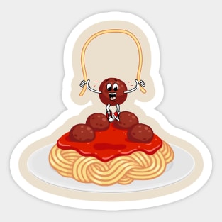 Skipping Meatball Sticker